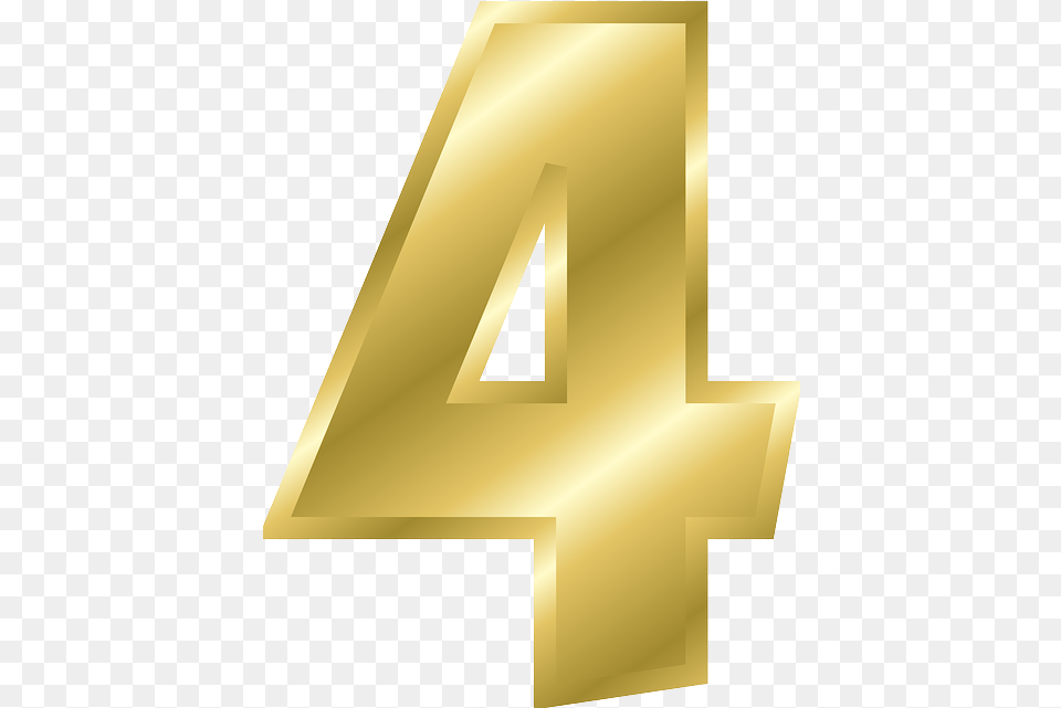 Gold Number 4 Transparent Alphabet Gold Text Effect, Symbol Png Image