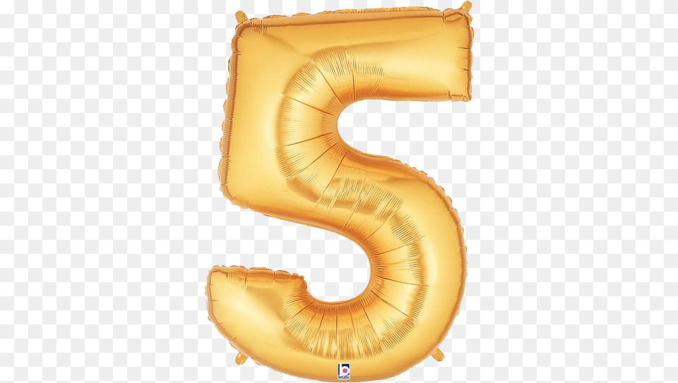 Gold Number 5 Foil Balloon Numbers 50 Mylar Balloon, Symbol, Text, Home Decor Png