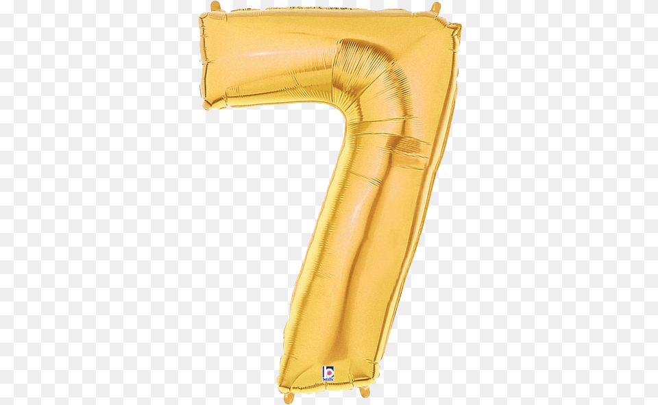 Gold Number 7 Foil Balloon Letters 7 Balloon Gold, Clothing, Lifejacket, Vest, Cushion Png