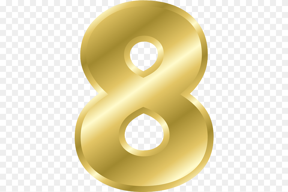 Gold Number 8 8, Symbol, Text, Disk, Alphabet Free Transparent Png