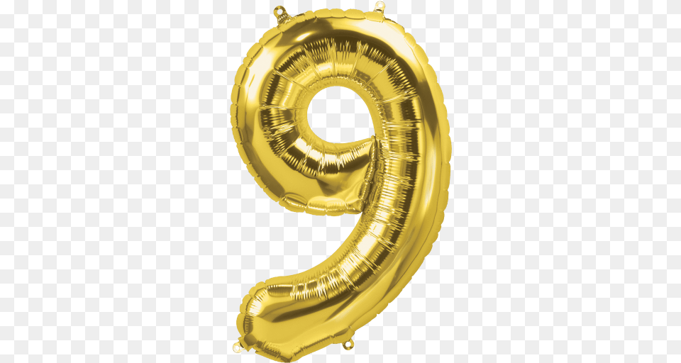Gold Number 9 Balloon, Text, Clothing, Hardhat, Helmet Free Transparent Png