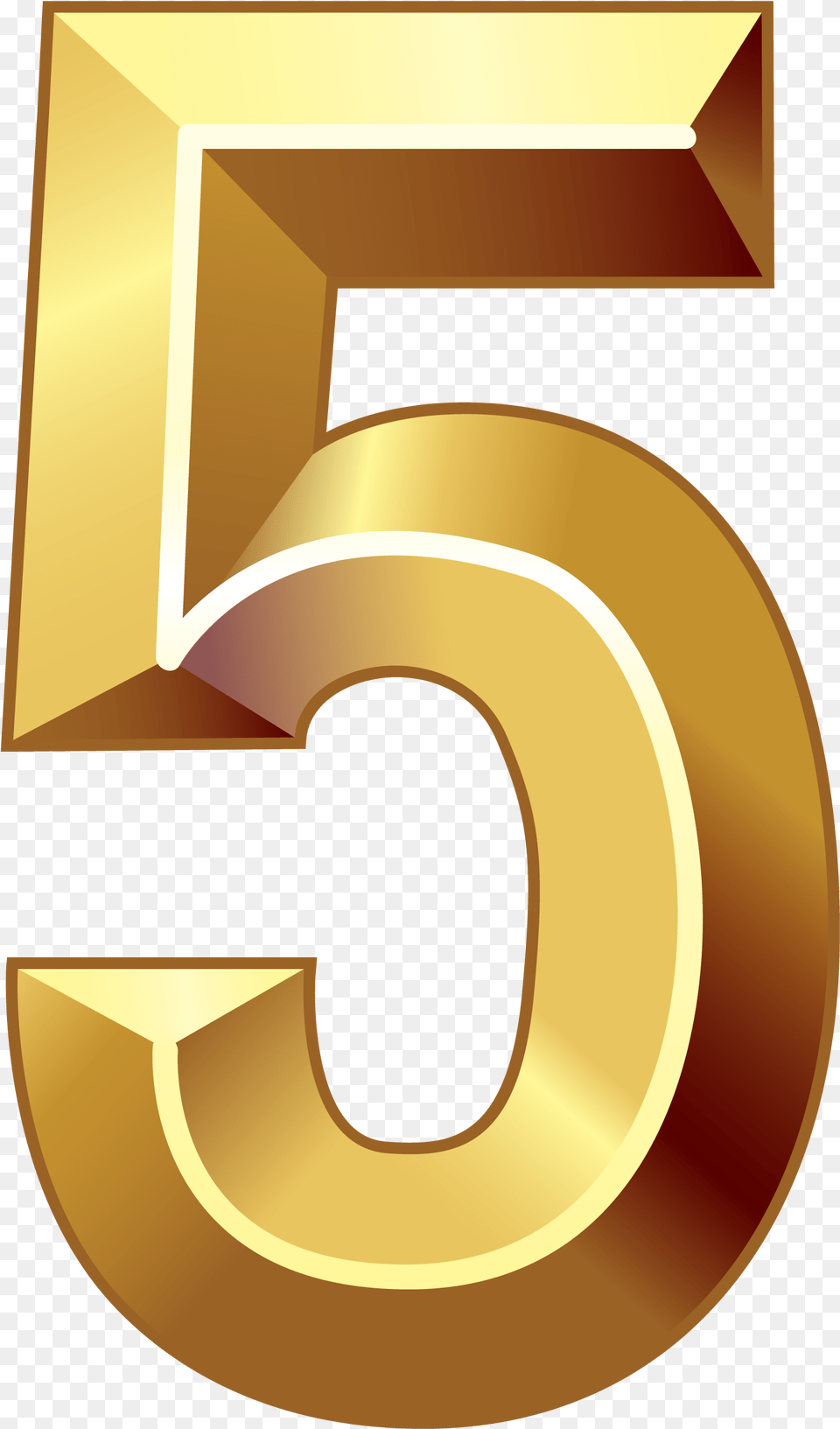 Gold Number Five Clipart Image Numbers 0 Gold, Symbol, Text, Disk Free Png Download