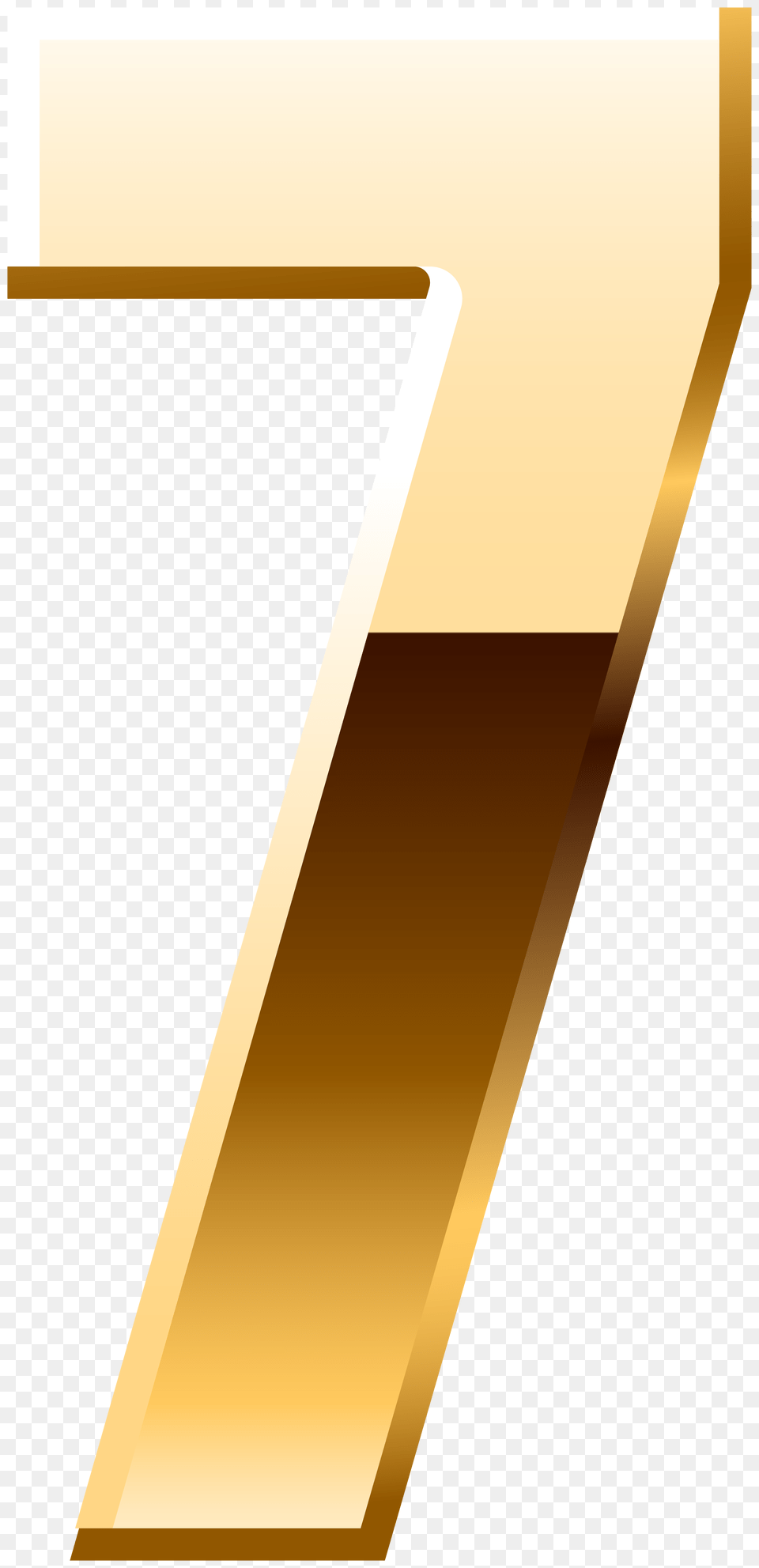Gold Number Seven Clip, Text, Symbol Png Image