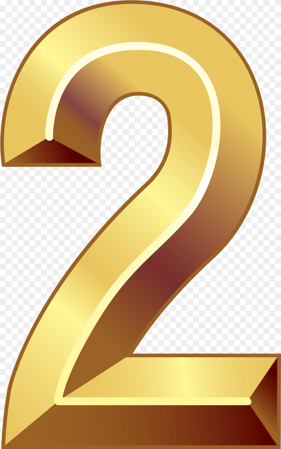 Gold Number Two Clipart Gold Number 2, Symbol, Text, Disk Png Image