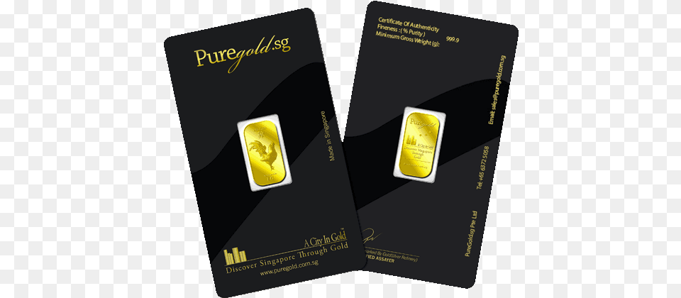 Gold Numis Puregold Year Of The Rooster Gold Bar Sentosa Merlion Gold Coin, Text, Document, Id Cards, Passport Free Transparent Png