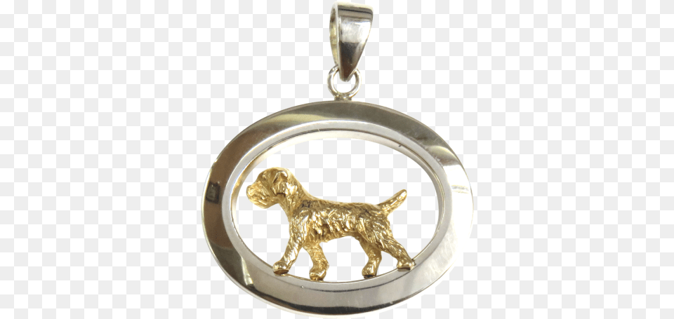 Gold Or Sterling Silver Border Terrier In Glossy Oval Locket, Accessories, Pendant, Jewelry, Dog Free Png Download