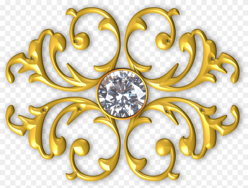 Gold Ornament Gem Diamond Quartz Stone Precious Patrones Para Stencil, Accessories, Jewelry, Gemstone, Brooch Free Png