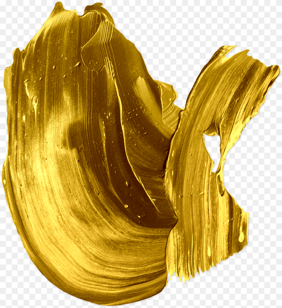 Gold Paint Picture Freeuse Paint Brush Stroke Gold Gold Brush Stroke Background, Animal, Clam, Food, Invertebrate Png