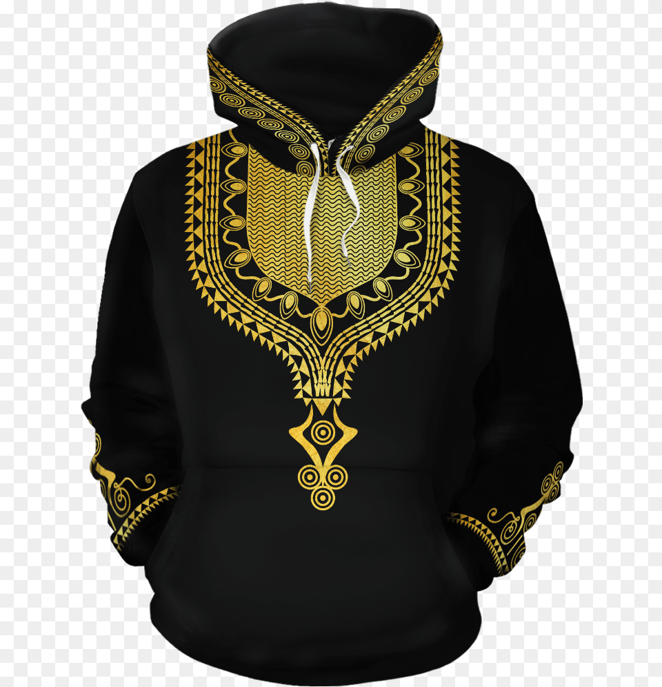 Gold Pattern Dashiki All Over Hoodie Hoodie, Sweatshirt, Sweater, Knitwear, Clothing Png Image