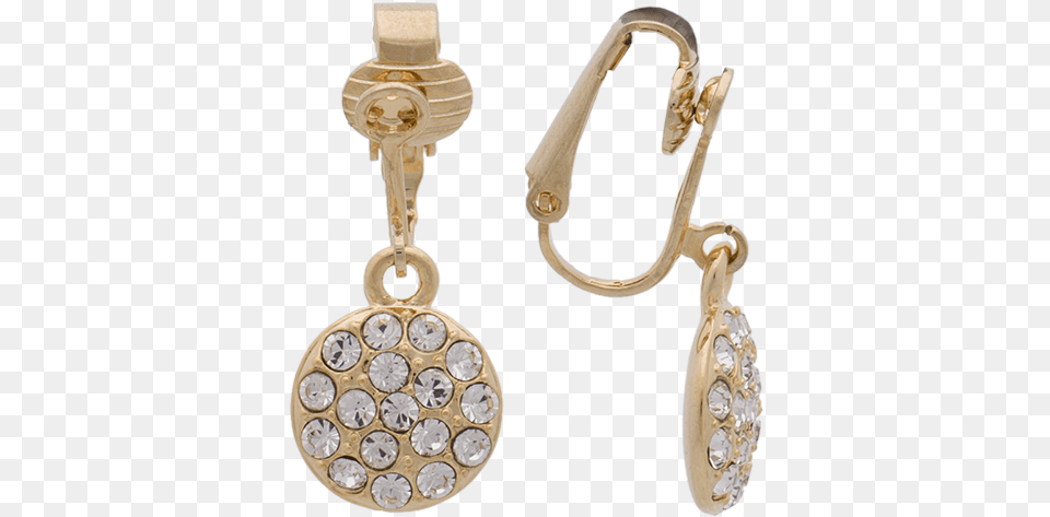Gold Pave Button Drop Clip On Silver, Accessories, Earring, Jewelry, Smoke Pipe Png Image