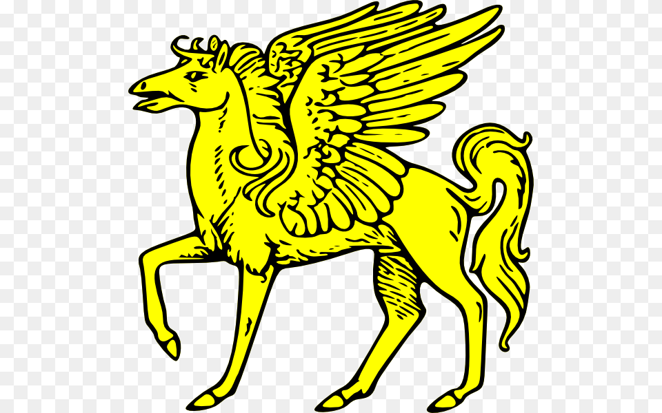 Gold Pegasus Symbol Clip Art, Animal, Antelope, Mammal, Wildlife Free Png Download