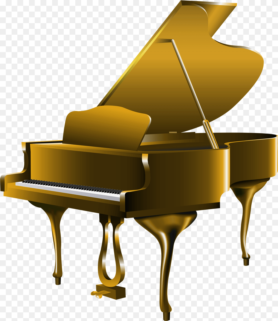 Gold Piano Clipart Piano Clip Art, Grand Piano, Keyboard, Musical Instrument Free Transparent Png