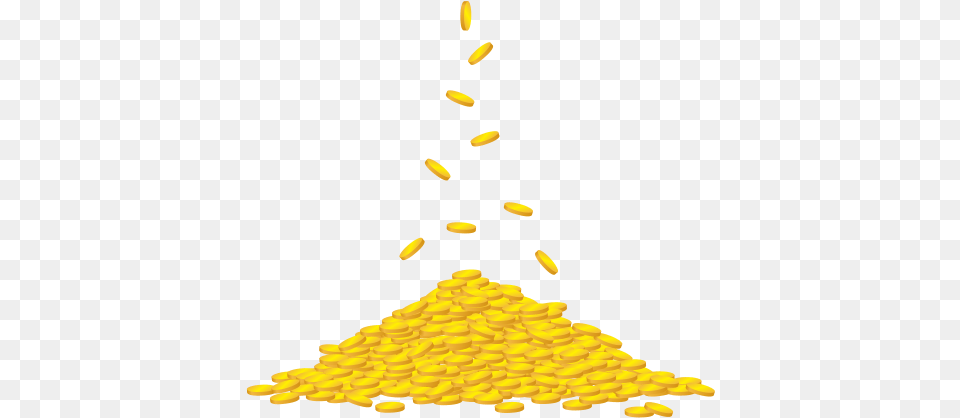 Gold Pile Download Pile Of Coins, Food, Grain, Produce, Plant Png Image