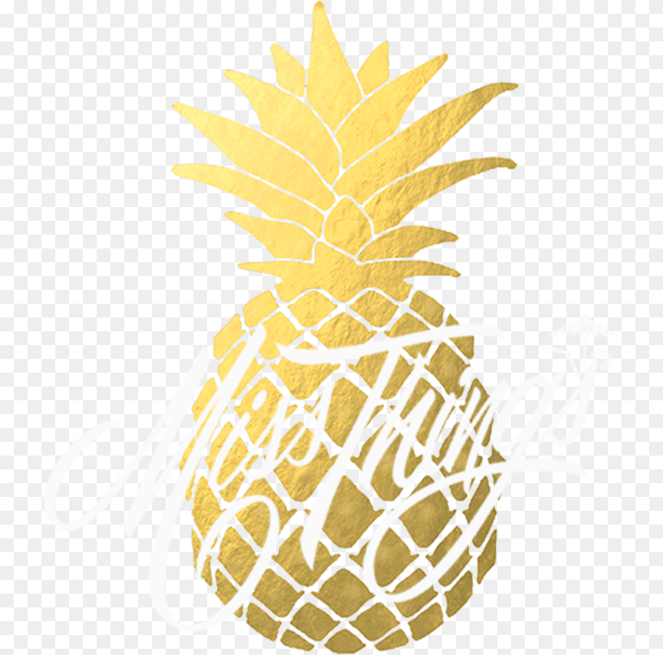 Gold Pineapple 3 Image Black And White Pineapple, Food, Fruit, Plant, Produce Png