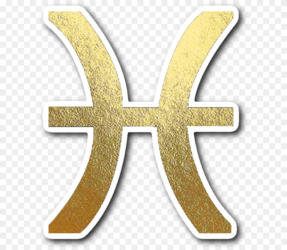 Gold Pisces Sign, Cross, Symbol, Logo, Appliance Png Image