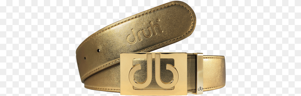 Gold Plain Leather Texture Belt With Buckle Textured Leather Belt, Accessories Free Png Download