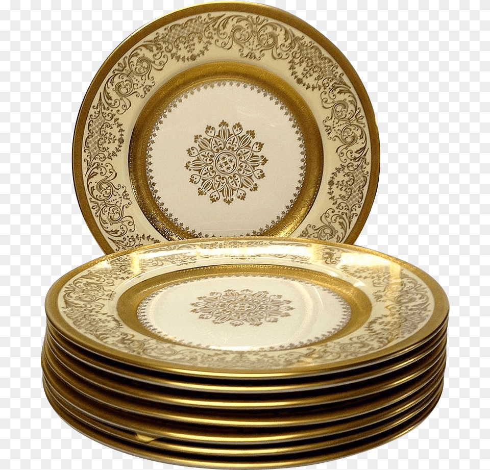 Gold Plate Dinner Plate Set, Art, Food, Meal, Porcelain Free Transparent Png