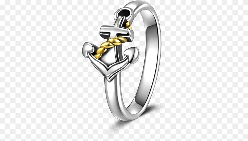 Gold Plated Anchor Ring Engagement Ring, Platinum, Silver, Accessories, Jewelry Free Transparent Png