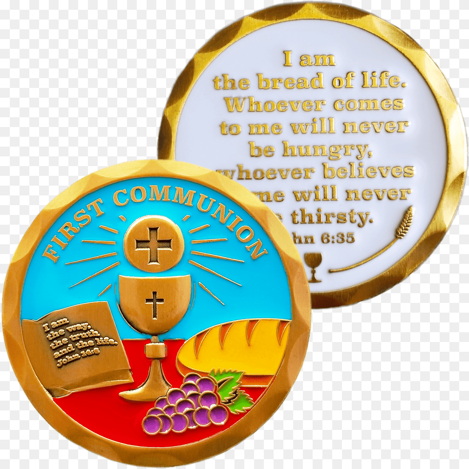 Gold Plated Christian Challenge Coin First Communion I Am The Way Truth And Life John 146 Religion Png