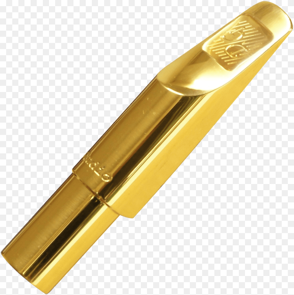 Gold Plated Mouthpiece Knife, Blade, Razor, Weapon, Musical Instrument Png Image