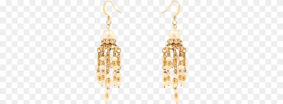 Gold Plated Pearls Garland Jhumki Earrings For Women Earring, Accessories, Jewelry, Chandelier, Lamp Free Png Download