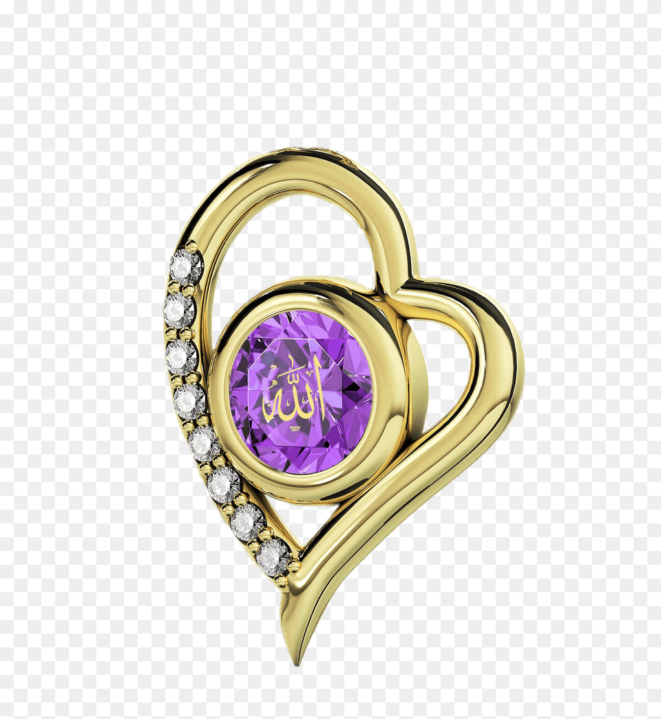 Gold Plated Pendant With Allah Inscription, Accessories, Jewelry, Gemstone, Diamond Png Image