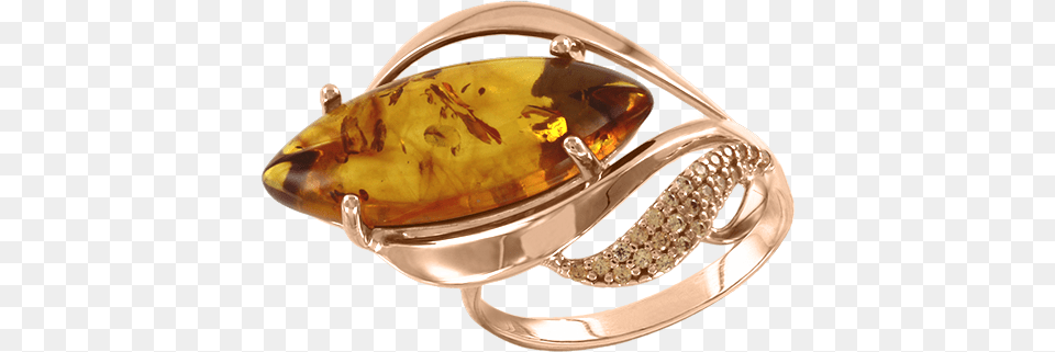 Gold Plated Silver And Rhodium Ring With Amber Pre Engagement Ring, Accessories, Gemstone, Jewelry, Diamond Free Png Download