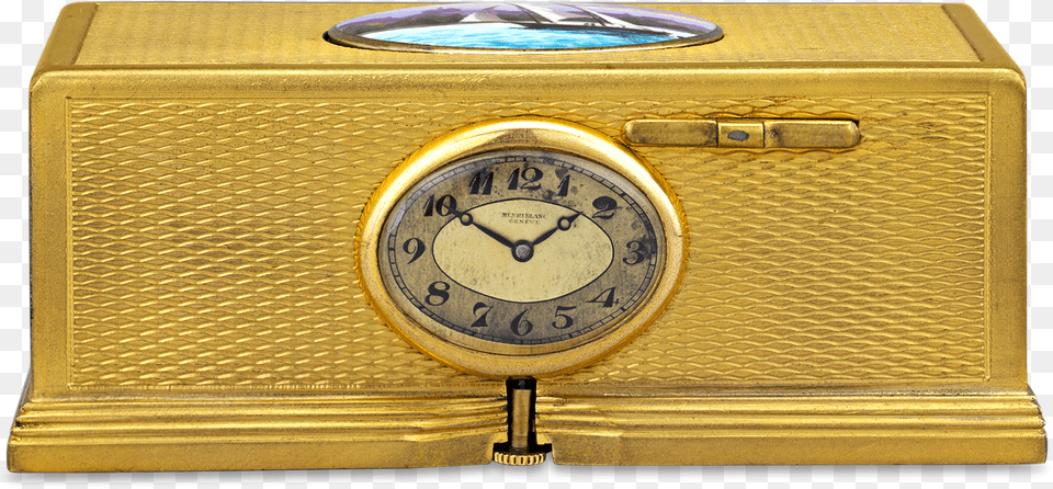 Gold Plated Singing Bird Box And Clock Antique Free Png