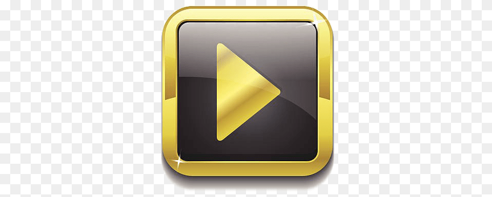 Gold Play Button Pic Play Button Gold, Moving Van, Transportation, Van, Vehicle Png