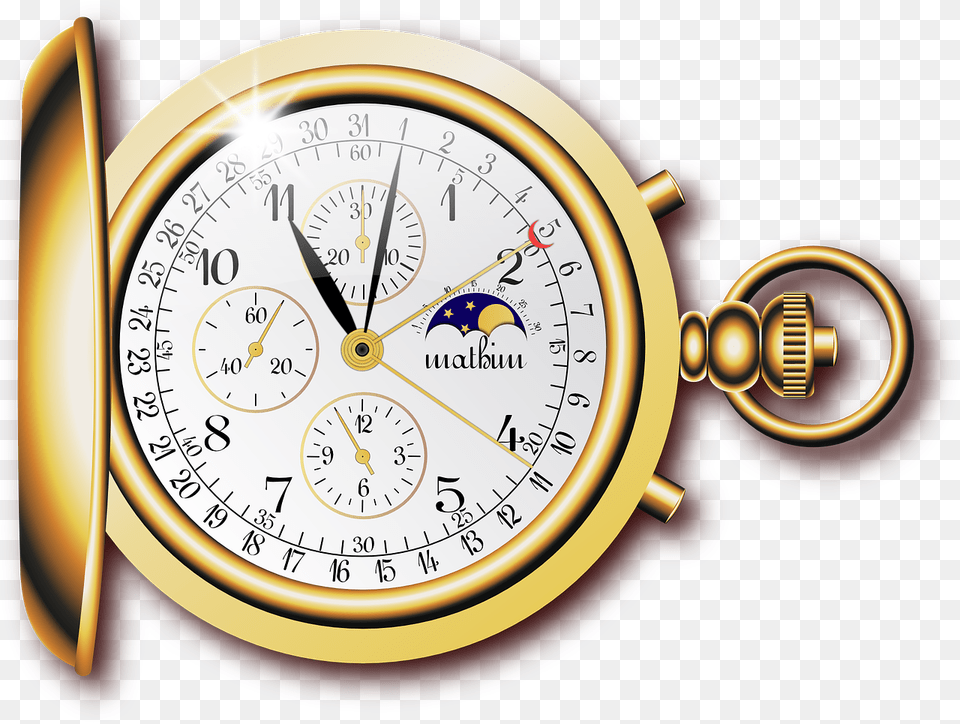 Gold Pocket Watch, Wristwatch, Arm, Body Part, Person Png Image