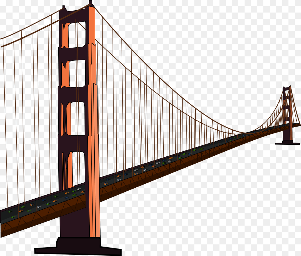 Gold Pole, Bridge, Suspension Bridge Free Png Download