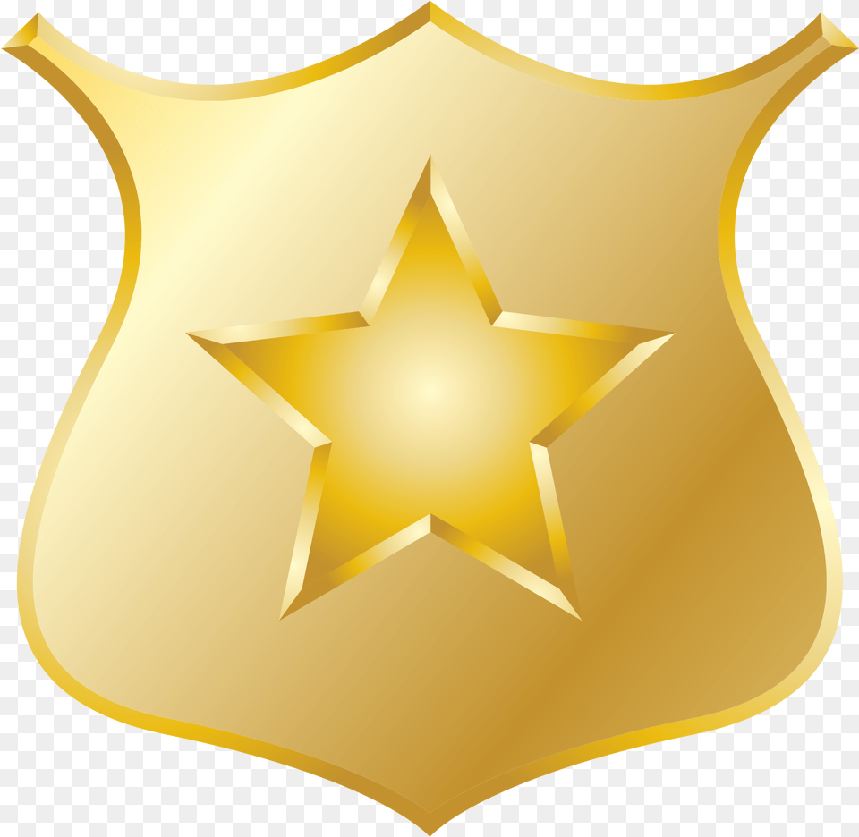 Gold Police Badge Icon Icons And Backgrounds Transparent Background Police Badge Clipart, Symbol, Logo, Armor Free Png Download