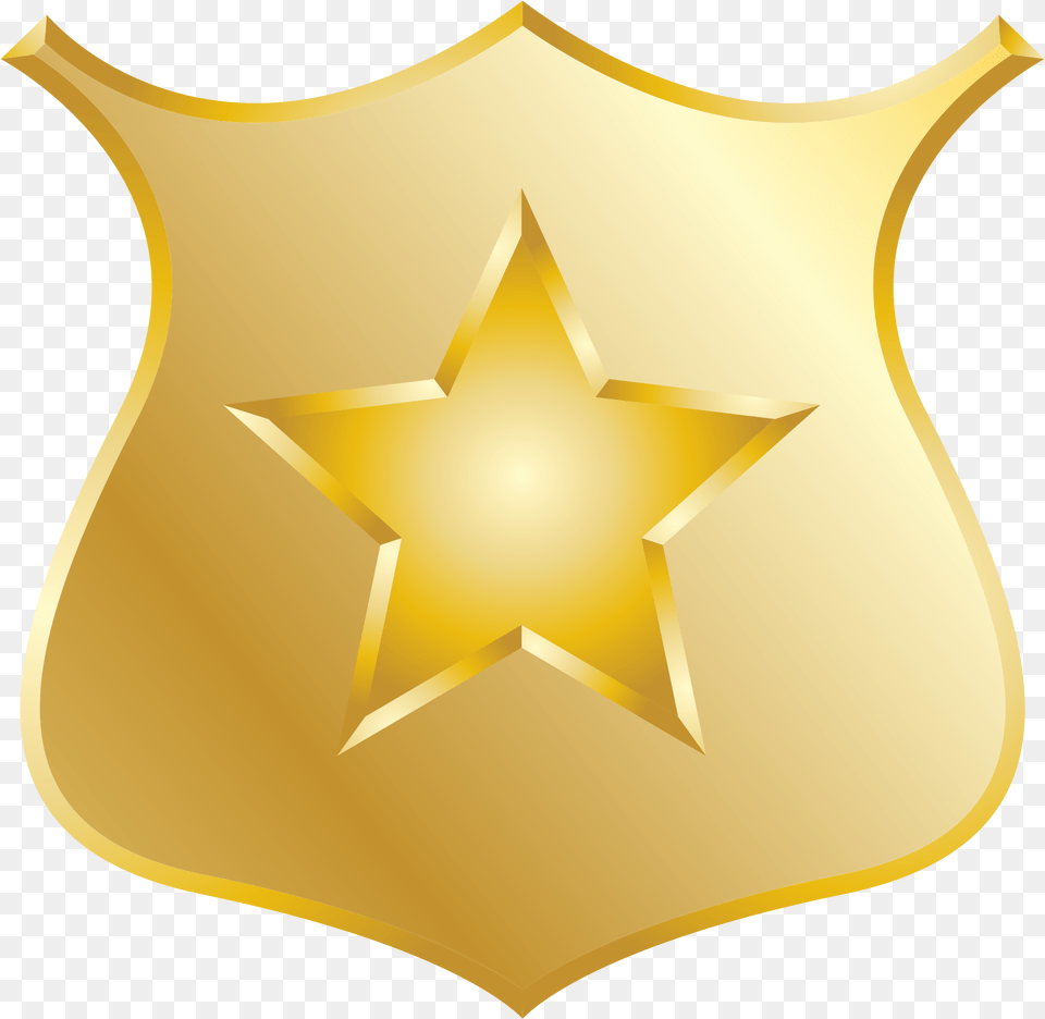 Gold Police Badge Icon Shield Full Size Shield, Logo, Symbol, Armor, Chandelier Png