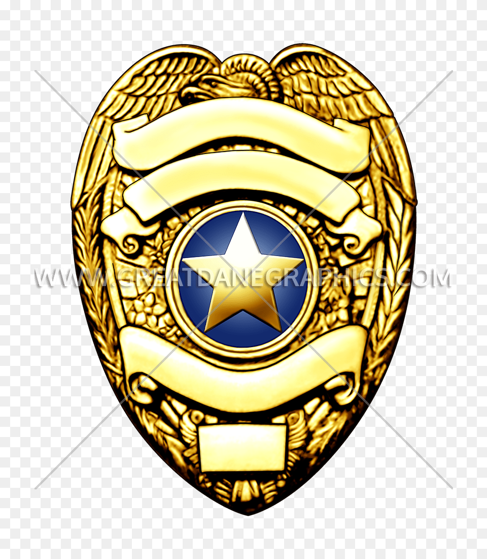 Gold Police Badge Production Ready Artwork For T Shirt Printing, Logo, Symbol, Face, Head Free Png