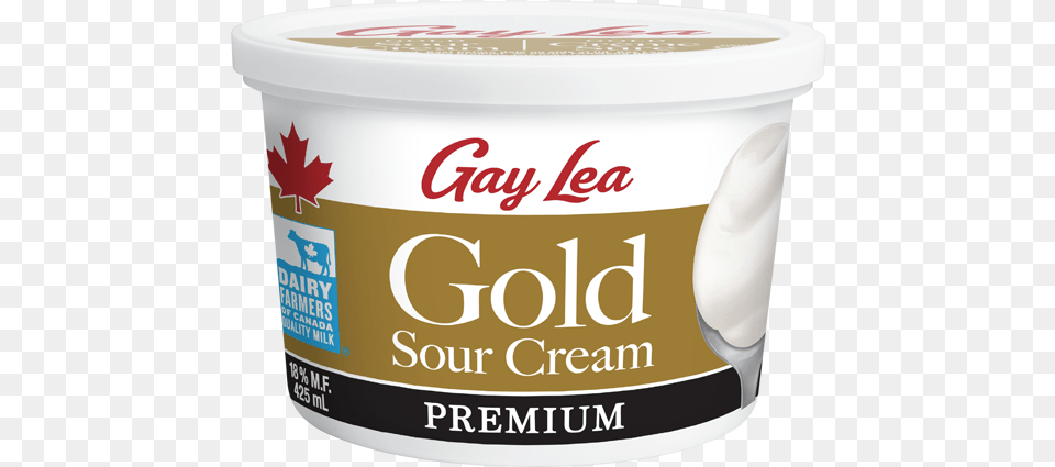 Gold Premium Sour Cream Gay Lea Sour Cream, Dessert, Food, Yogurt, Frozen Yogurt Free Png