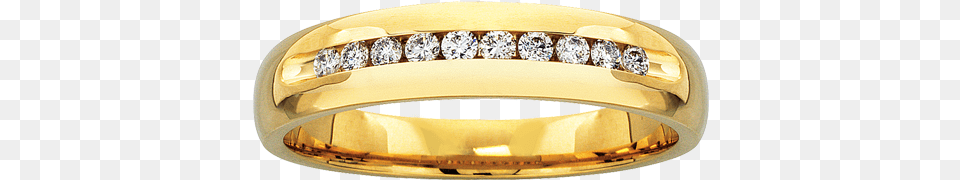 Gold Previously Owned Band 14 Ct Tw Diamonds 14k Yellow, Accessories, Jewelry, Ring, Diamond Free Png