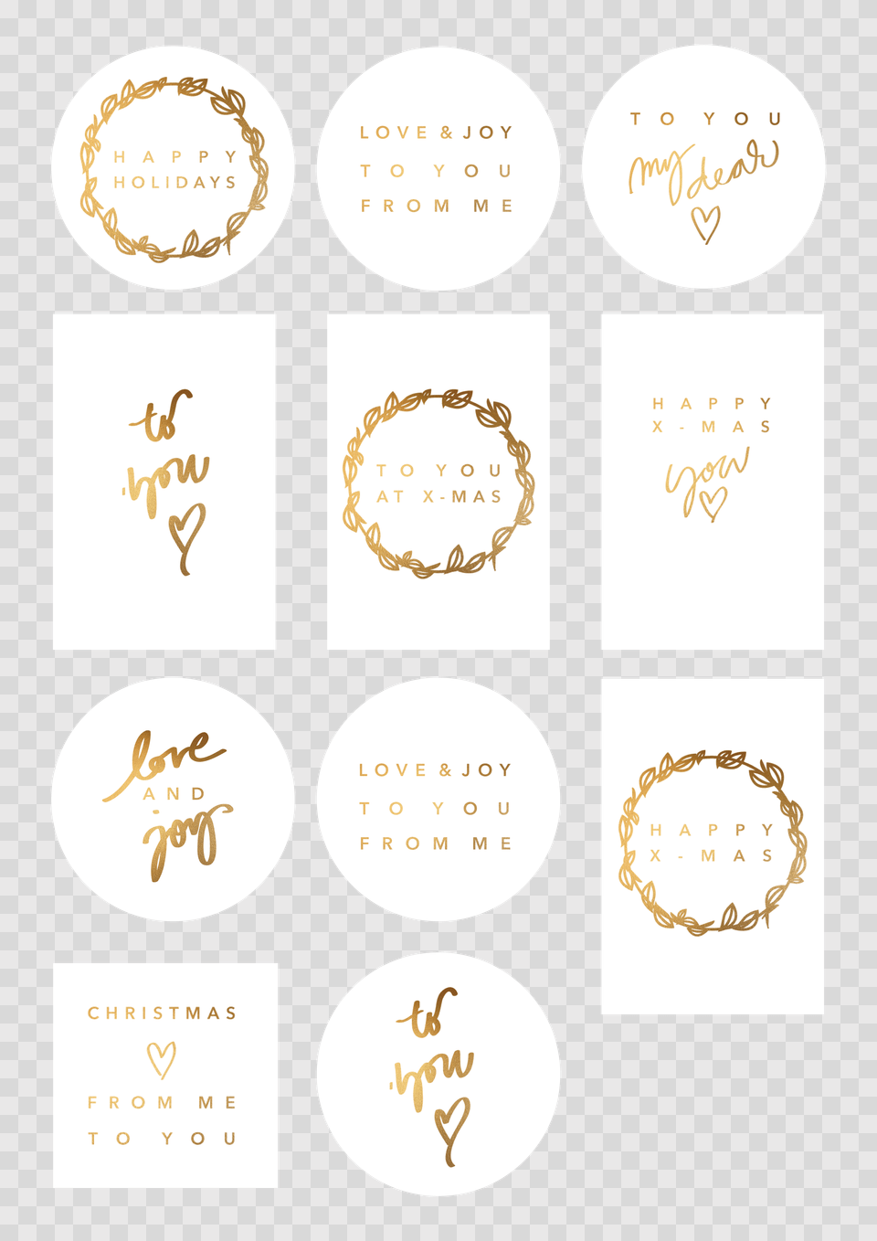 Gold Print English Christmas Gift Tags Gold, Text Png