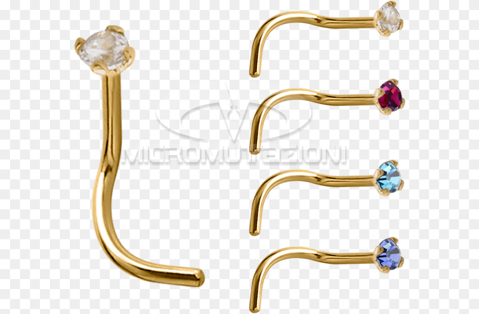 Gold Prong Set Jewelled Nose Stud Nose Studs Amp Sabre, Accessories, Earring, Jewelry, Gemstone Free Png