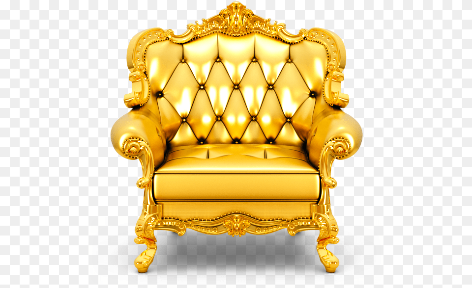 Gold Puzzle Messages Sticker 0 Throne, Furniture, Chair, Armchair Free Png Download