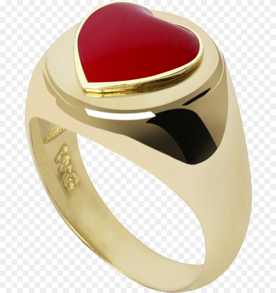 Gold Red Heart Ring U2013 Wilhelmina Garcia Gold Ring Red Heart, Accessories, Jewelry Free Png Download