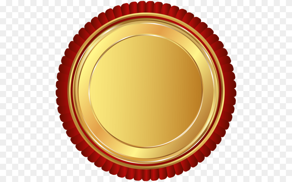 Gold Red Seal Badge Clip Art, Disk Png Image