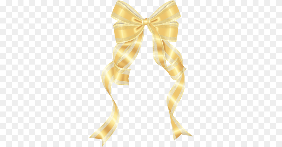 Gold Ribbon Bow Picture Gift Bow Transparent Background Ribbon Bow, Accessories, Formal Wear, Tie, Appliance Free Png