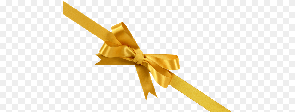 Gold Ribbon Bow Picture Gold Bow Background, Knot Free Transparent Png