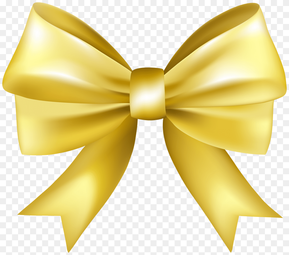 Gold Ribbon Bow Yellow Bow Free Png Download