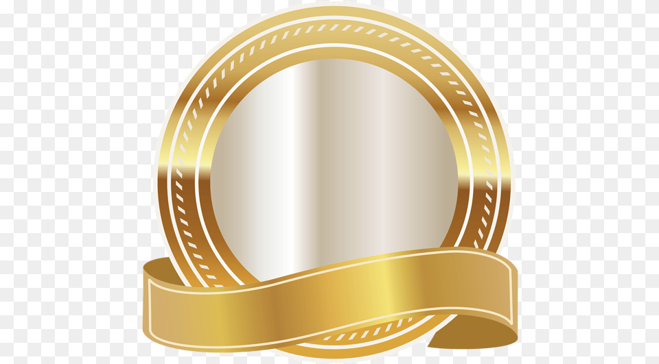 Gold Ribbon Transparent Image Gold Seal With Ribbon, Disk Png