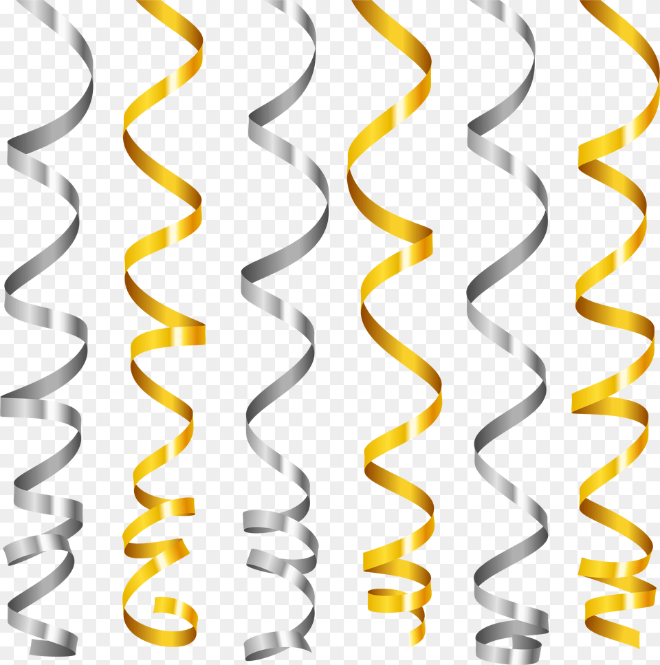 Gold Ribbons Clipart Gold Ribbon File, Spiral, Pattern, Confetti, Paper Png Image