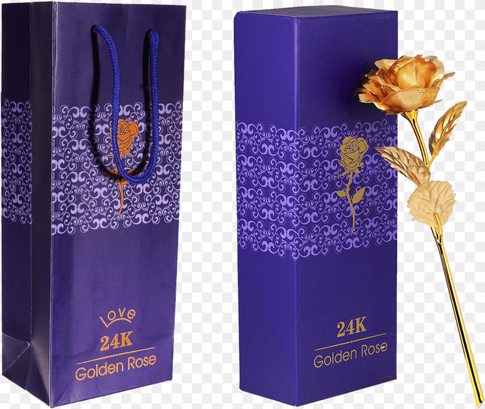 Gold Rose Bag S4d 24k Gold Plated Rose Valentineday Birthday Anniversary, Flower, Plant, Bottle, Mailbox Png
