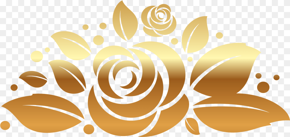 Gold Rose Decor Clipart Picture Gold Vector Flower, Art, Floral Design, Graphics, Pattern Free Png