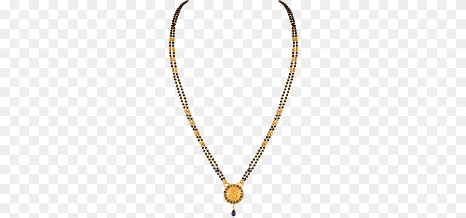 Gold Round Dual Black Mangala Sutra, Accessories, Jewelry, Necklace, Diamond Free Png