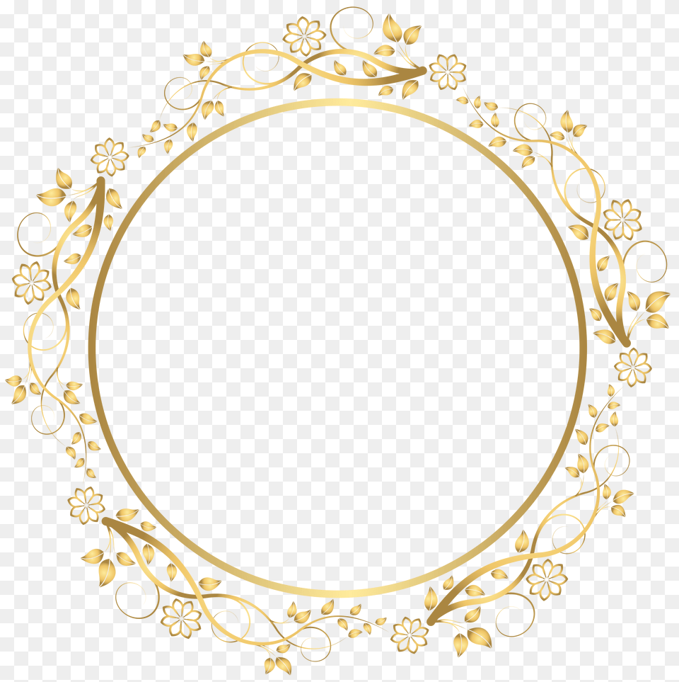 Gold Round Floral Border Transparent Clip Art Gallery, Person, Face, Head Png